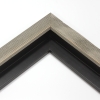 This textured floater frame, features a distressed-aged look and finished in black. Perfect for vintage look.
1 " width: ideal for small artwork. Highlight this frames rustic undertones with a bucolic nature print or photograph.