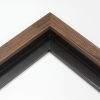 This textured floater frame, features a distressed-aged look and finished in black. Perfect for vintage look.
1 " width: ideal for small artwork. Highlight this frames rustic undertones with a bucolic nature print or photograph.
