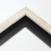 This textured floater frame, features a distressed-aged look and finished in White . Perfect for vintage look.
1 " width: ideal for small artwork. Highlight this frames rustic undertones with a bucolic nature print or photograph.