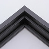 This stair step floating canvas frame has a matte black finish. The canvas will hover neatly, resting on the lowest, flat edge.
Give an authentic, fine art display to your favourite canvas Giclée print or acrylic painting. This canvas floater is ideal for medium to extra large canvases on thick (1.5 " deep) stretcher bars.
*Note: These solid wood, custom canvas floaters are for stretched canvas prints and paintings, and raised wood panels. Wood type: Jelutong