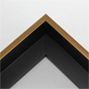 This extra tall, L-shaped floating contemporary canvas floater frame in bronze gold features a thin flat face.
*Note: These solid wood, custom canvas floaters are for stretched canvas prints and paintings, and raised wood panels.
