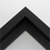 This large, L-shaped floating contemporary canvas frame in matte black features a wide flat face.
*Note: These solid wood, custom canvas floaters are for stretched canvas prints and paintings, and raised wood panels.