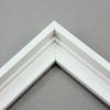 This stair step wood floater frame has a matte white finish with a steep upper and small lower step. The canvas will hover neatly within the simple, modern border.
Give an authentic, fine art display to your favourite Giclée print or oil painting. This size is ideal for thin (3/4 " deep) gallery wrap canvases. The canvas may protrude slightly above the frame face.
*Note: These solid wood, custom canvas floaters are for stretched canvas prints and paintings, and raised wood panels.