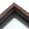 This solid wood canvas floater frame features a glossy deep walnut finish with wood grain detailing on the outside edge and topmost face. The inside step and base are a matte black.
Display your favourite gallery wrapped Giclée print or painting with authentic, fine art style. This floater frame is ideal for small to extra large canvases mounted on thick (1.5 " deep) stretcher bars.
*Note: These solid wood, custom canvas floaters are for stretched canvas prints and paintings, and raised wood panels.
